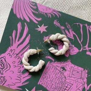 Fun handmade clay hoops